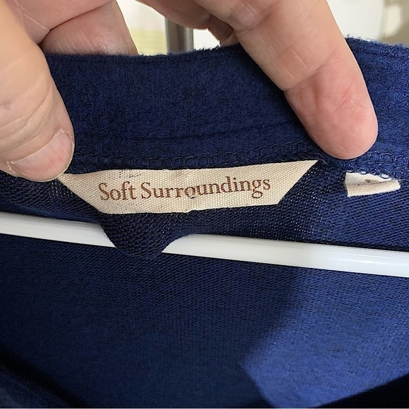 𝅺SOFT Surroundings Blue Easy Living Dress Leisurewear Size Small - Picture 4 of 10